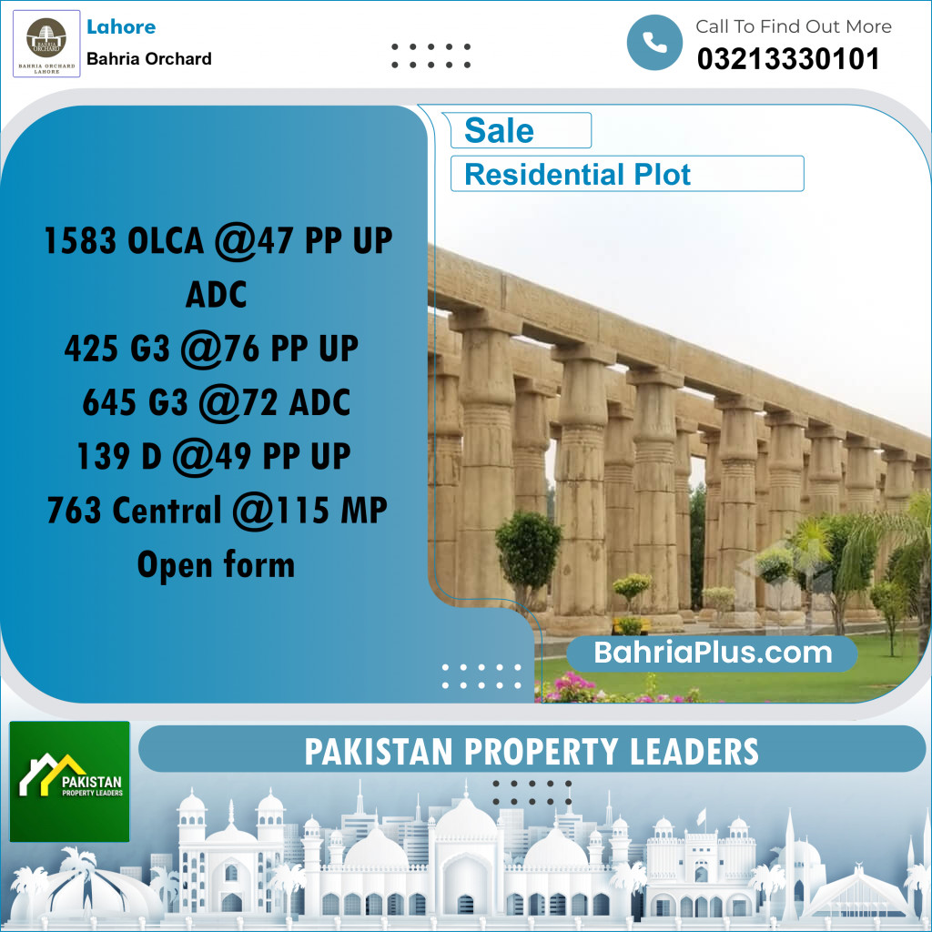 Residential Plot for Sale in OLC-A Block -  Bahria Orchard, Lahore - (BP-161237)