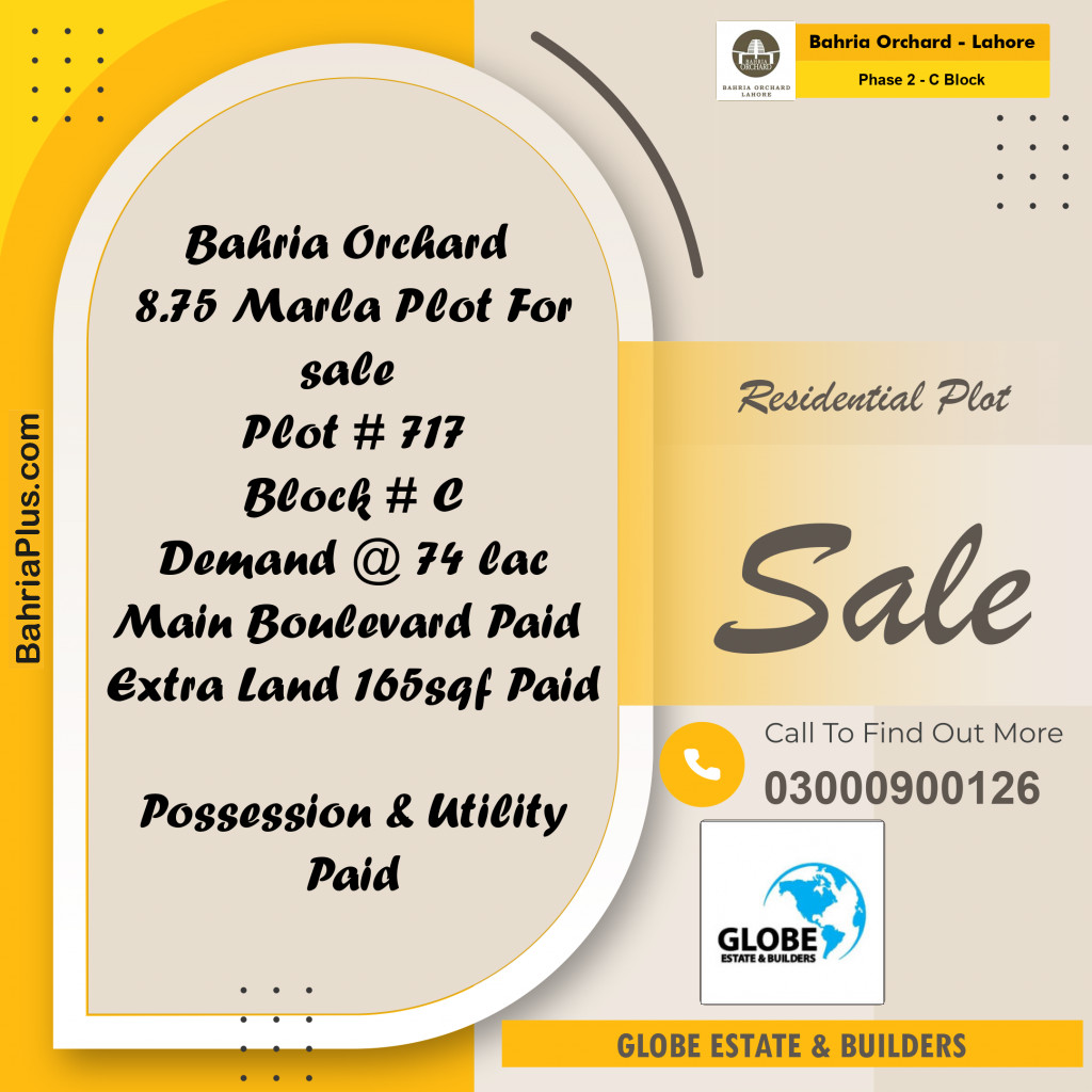 Residential Plot for Sale in Phase 2 - C Block -  Bahria Orchard, Lahore - (BP-161241)