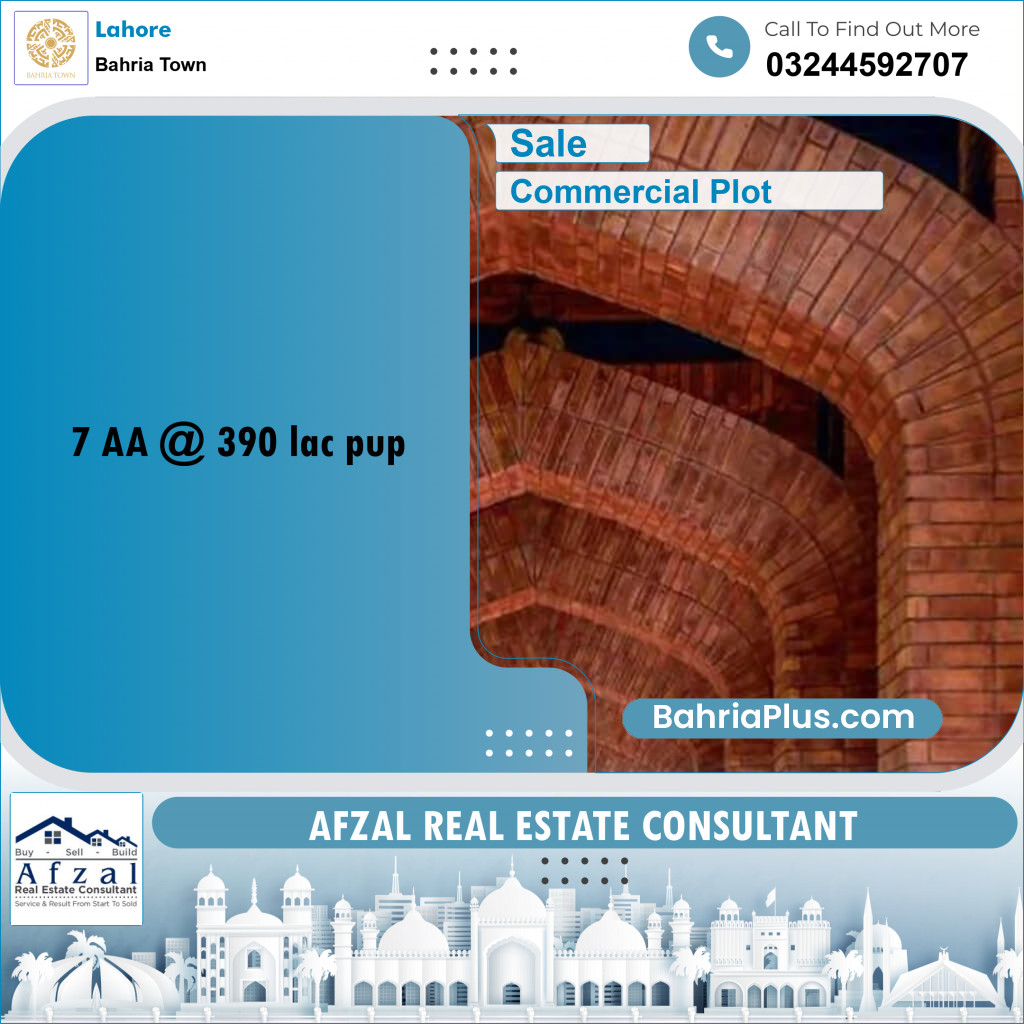 Commercial Plot for Sale in Sector D - AA Block -  Bahria Town, Lahore - (BP-161247)
