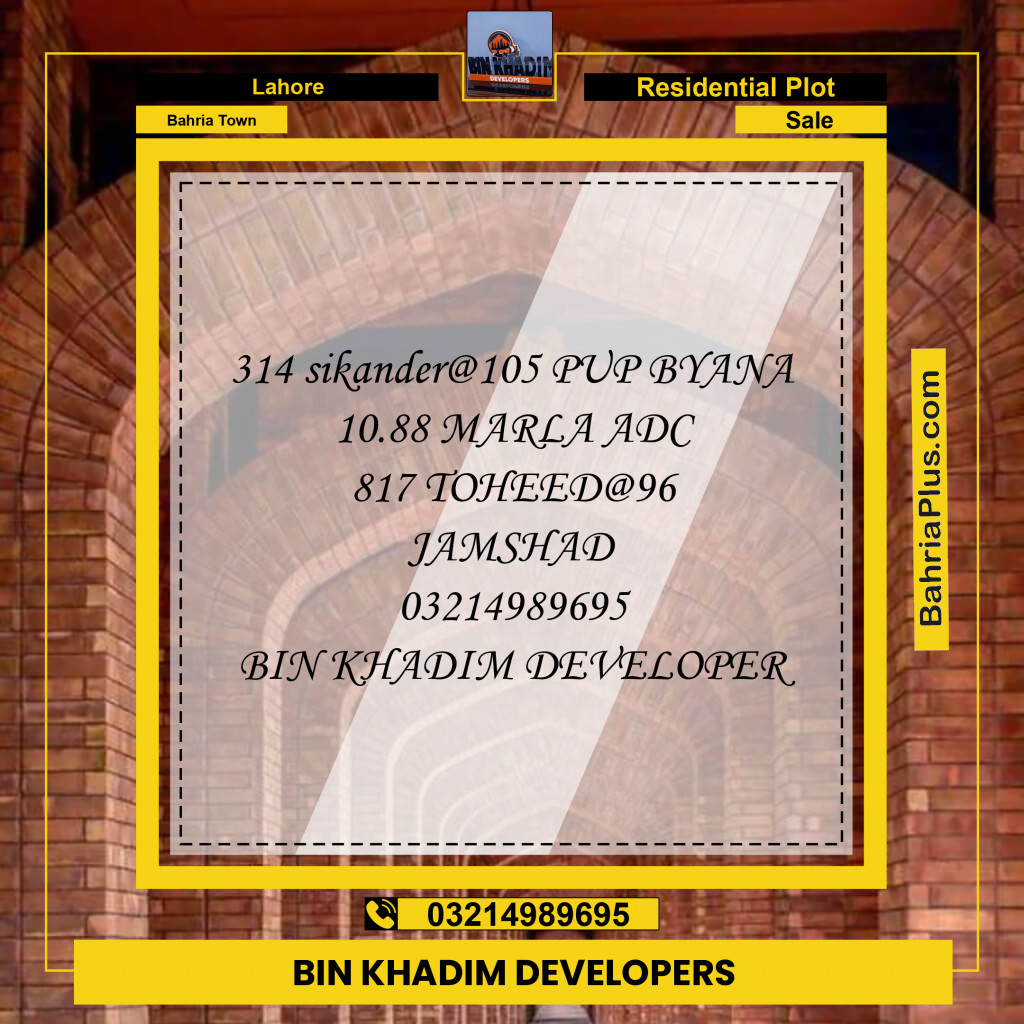 Residential Plot for Sale in Sector F - Sikander Block -  Bahria Town, Lahore - (BP-161271)