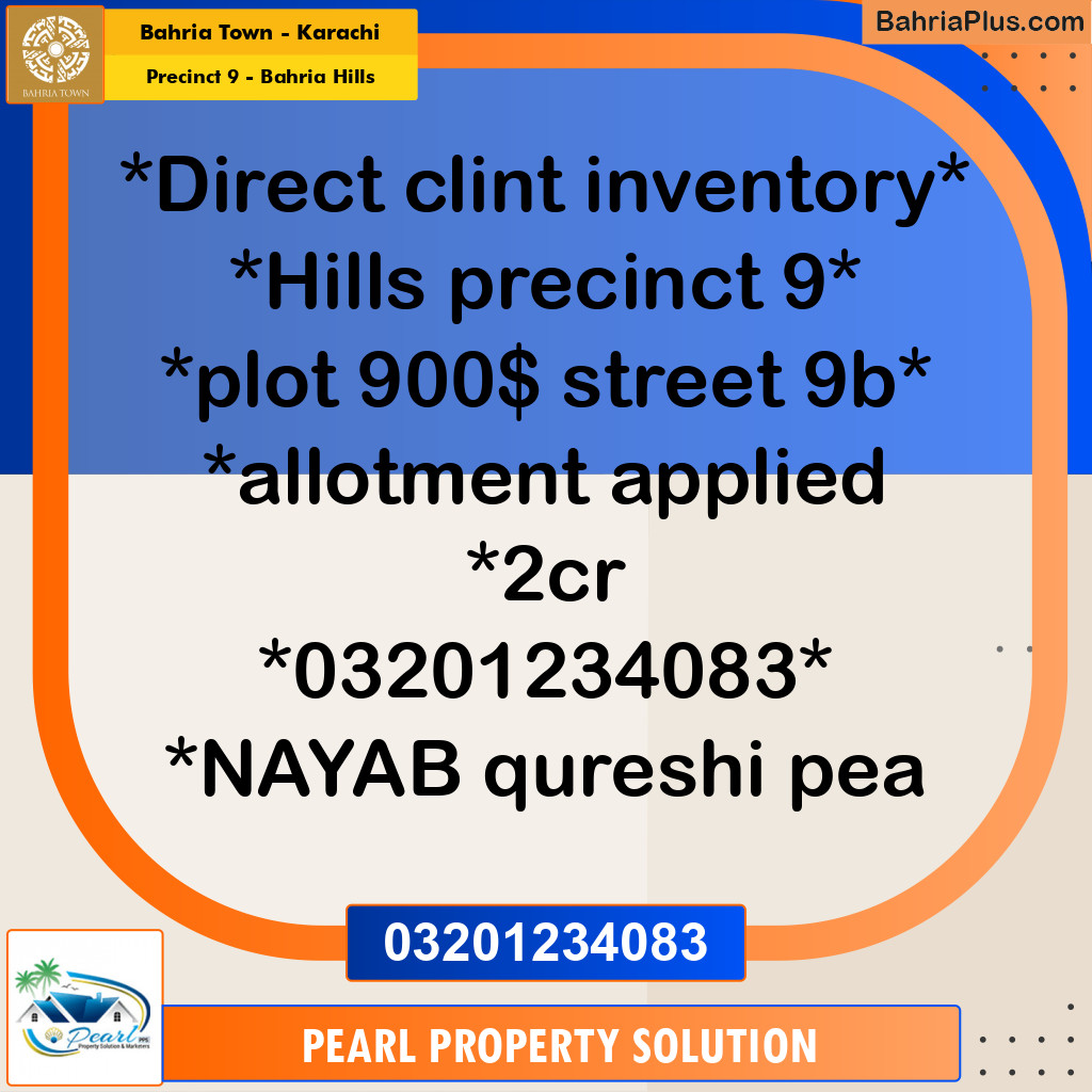 Residential Plot for Sale in Precinct 9 - Bahria Hills -  Bahria Town, Karachi - (BP-161310)