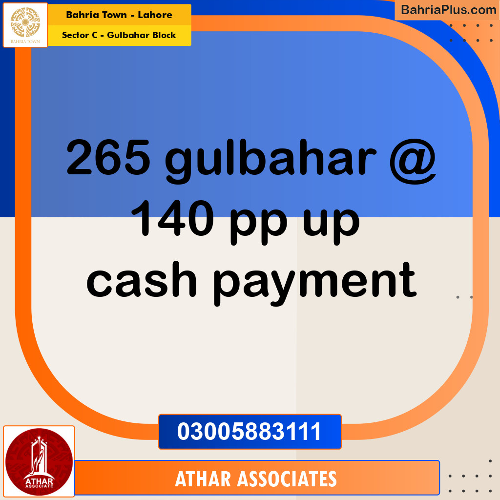 Residential Plot for Sale in Sector C - Gulbahar Block -  Bahria Town, Lahore - (BP-161324)