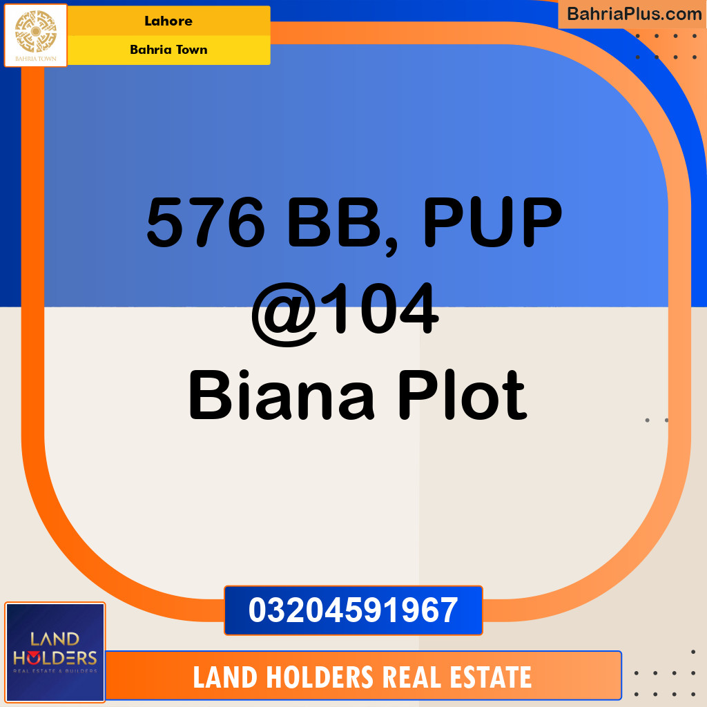 Residential Plot for Sale in Sector D - BB Block -  Bahria Town, Lahore - (BP-161400)