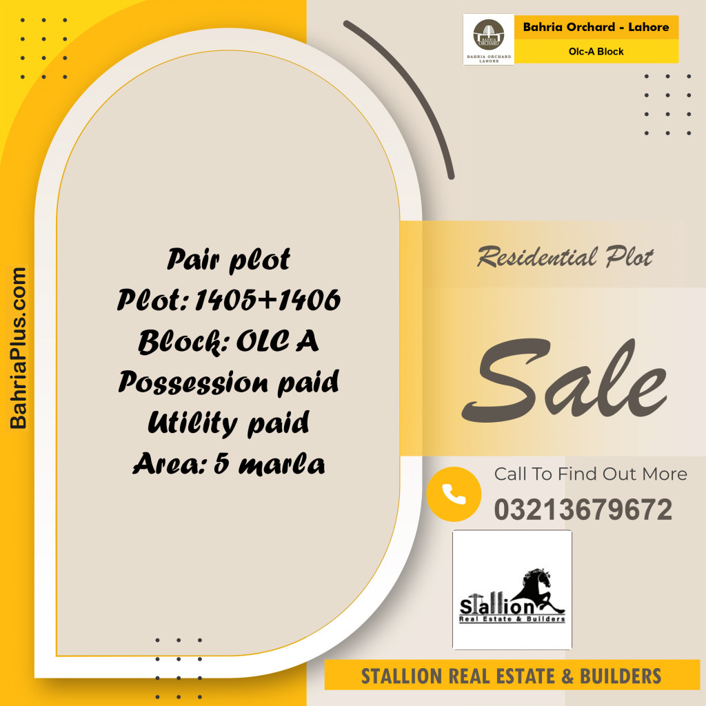 Residential Plot for Sale in OLC-A Block -  Bahria Orchard, Lahore - (BP-161407)