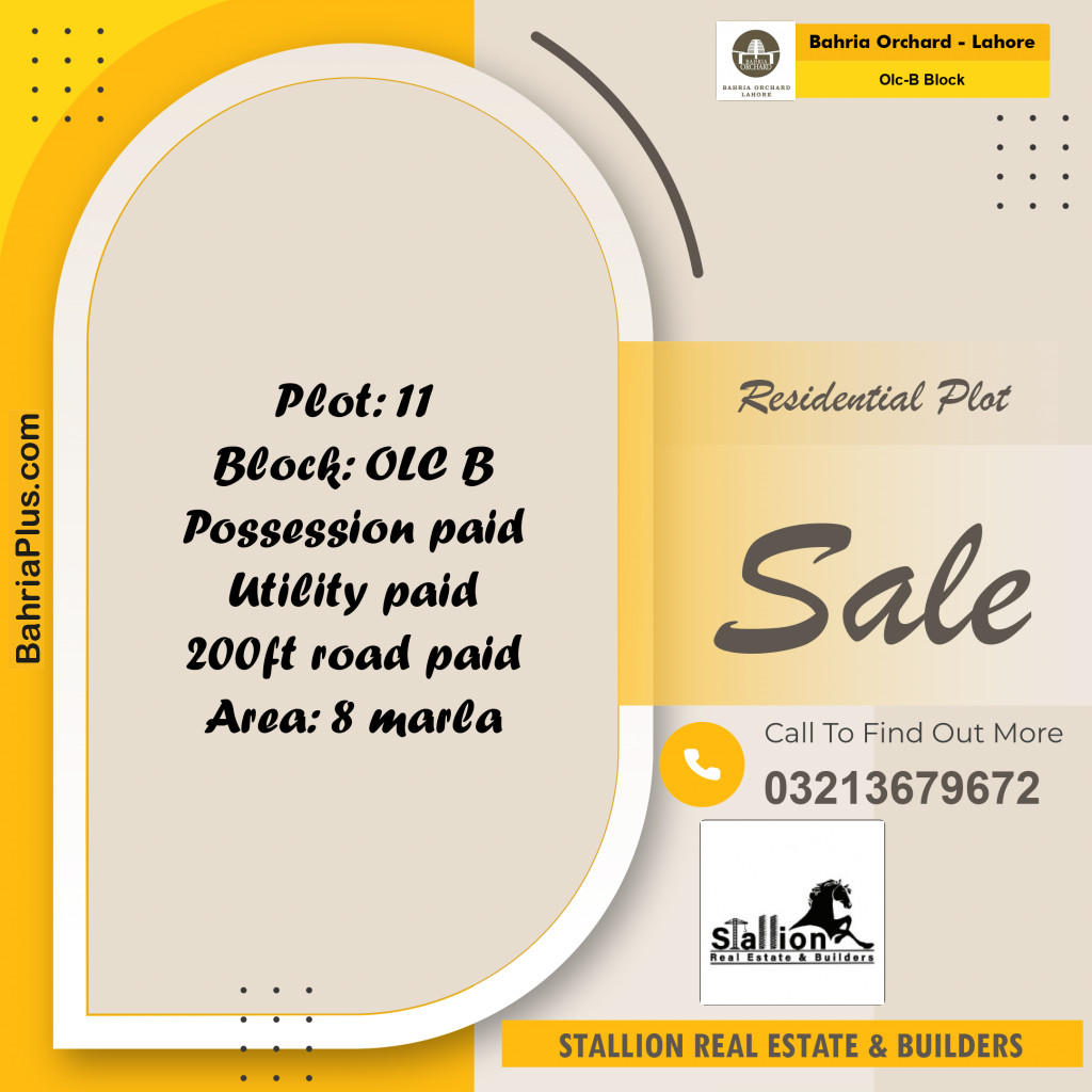 Residential Plot for Sale in OLC-B Block -  Bahria Orchard, Lahore - (BP-161409)