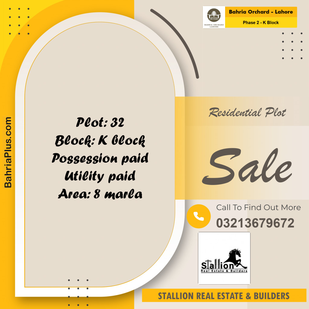 Residential Plot for Sale in Phase 2 - K Block -  Bahria Orchard, Lahore - (BP-161410)