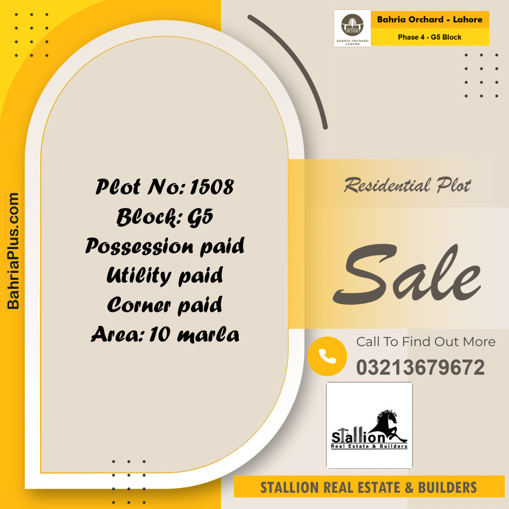 Residential Plot for Sale in Phase 4 - G5 Block -  Bahria Orchard, Lahore - (BP-161413)
