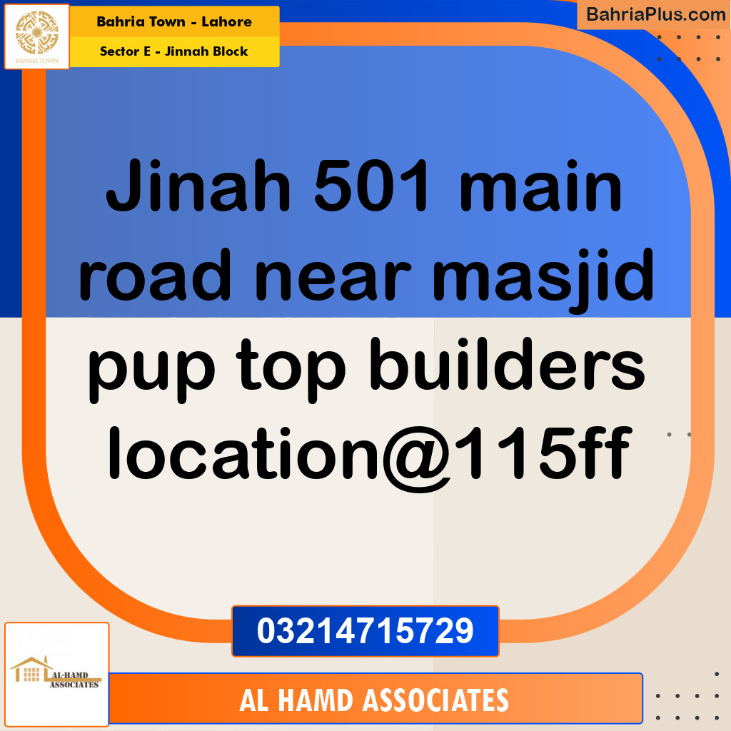 Residential Plot for Sale in Sector E - Jinnah Block -  Bahria Town, Lahore - (BP-161453)