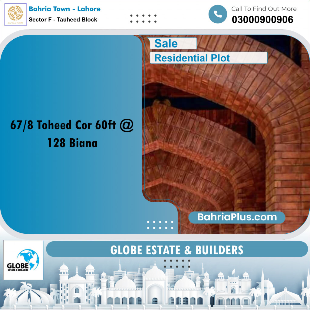 Residential Plot for Sale in Sector F - Tauheed Block -  Bahria Town, Lahore - (BP-161478)