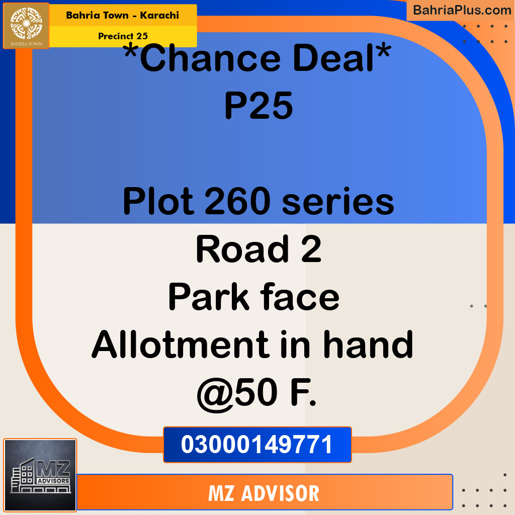 125 Sq. Yards Residential Plot for Sale in Precinct 25 -  Bahria Town, Karachi - (BP-161511)