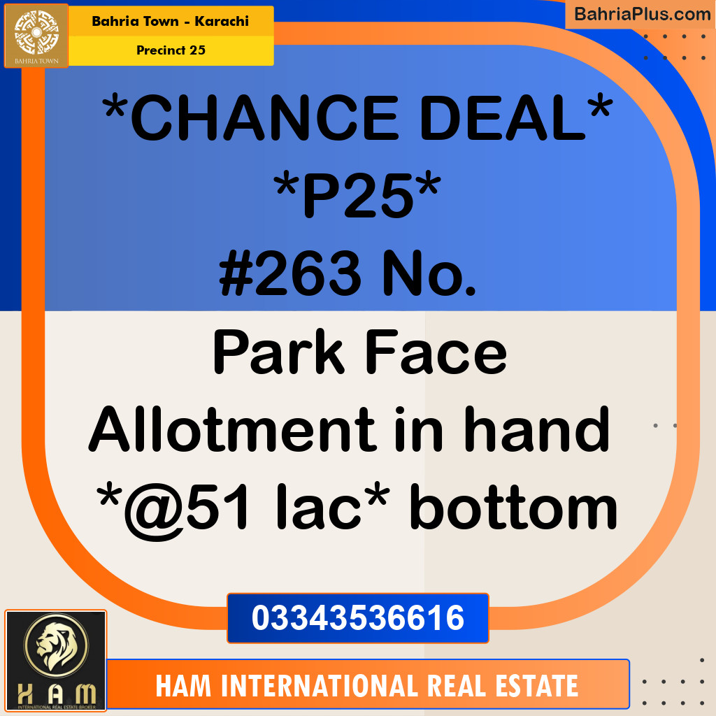 125 Sq. Yards Residential Plot for Sale in Precinct 25 -  Bahria Town, Karachi - (BP-161550)