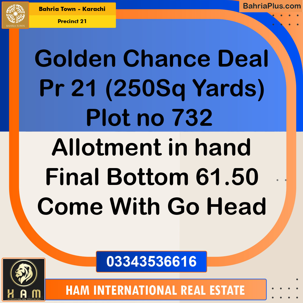 250 Sq. Yards Residential Plot for Sale in Precinct 21 -  Bahria Town, Karachi - (BP-161552)