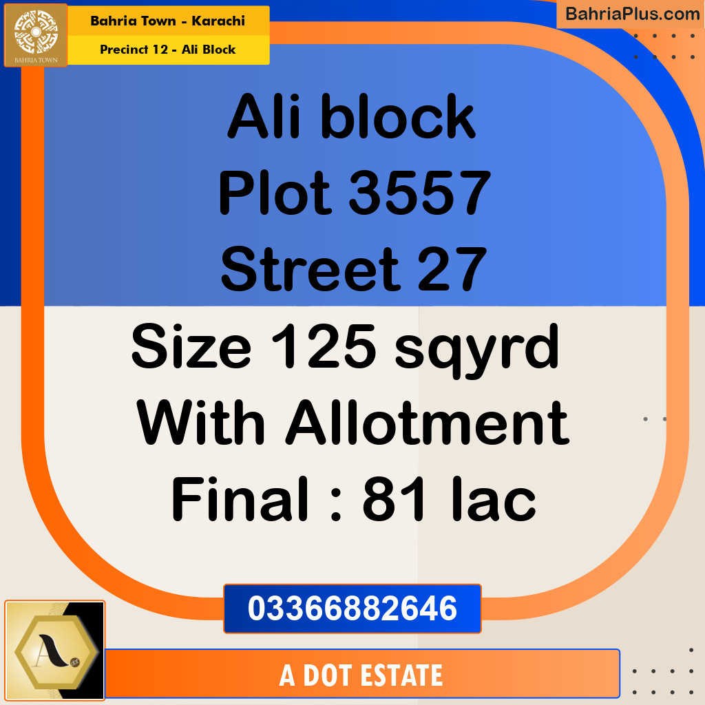 125 Sq. Yards Residential Plot for Sale in Precinct 12 - Ali Block -  Bahria Town, Karachi - (BP-161565)
