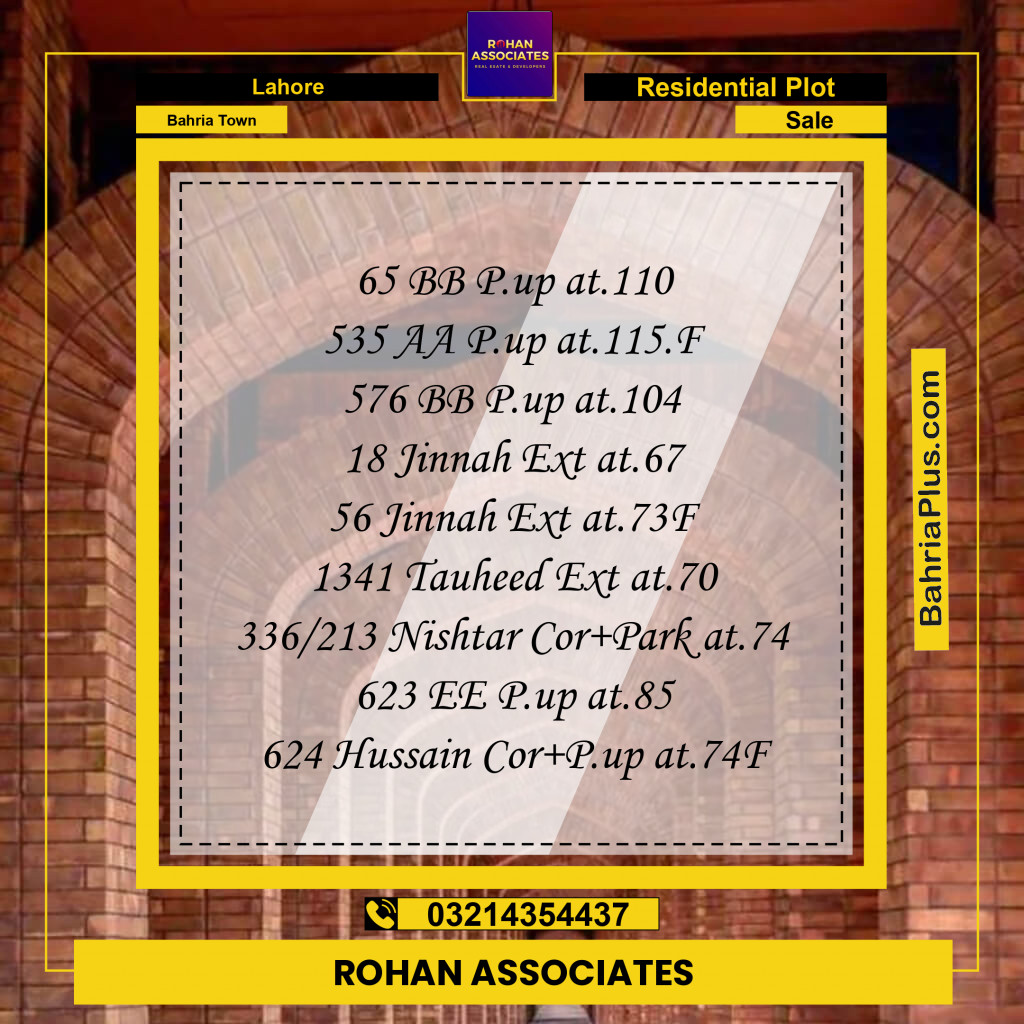 Residential Plot for Sale in Sector D - BB Block -  Bahria Town, Lahore - (BP-161658)