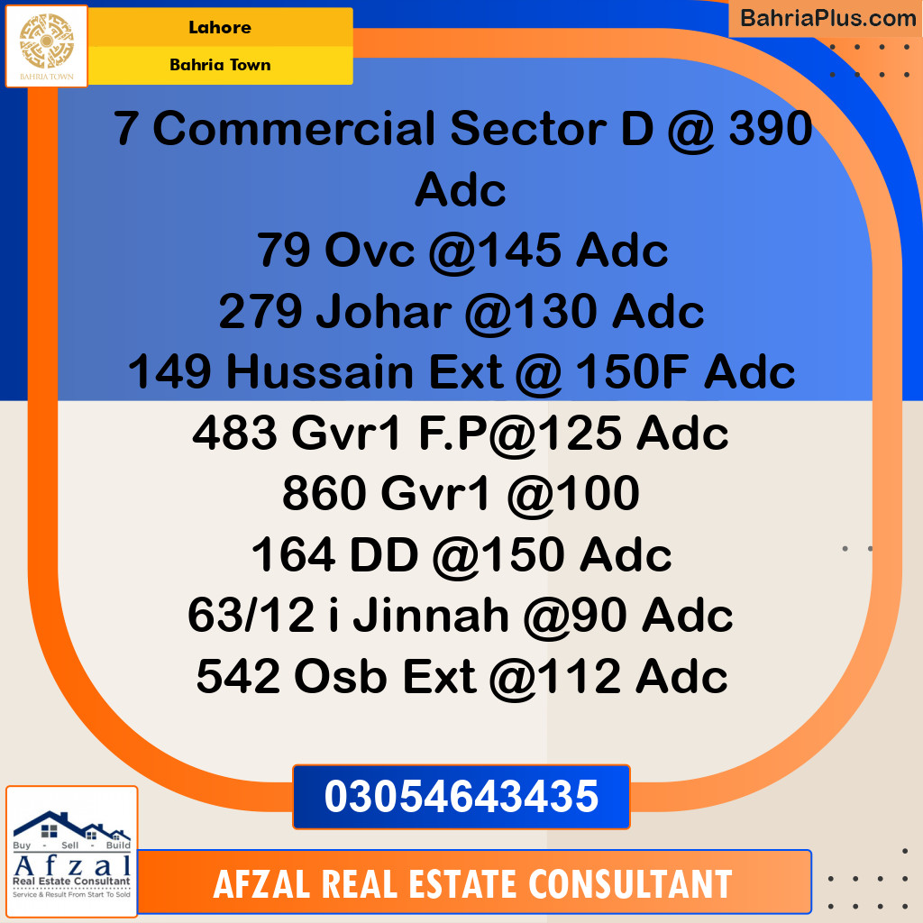 Residential Plot for Sale in Overseas C -  Bahria Town, Lahore - (BP-161669)
