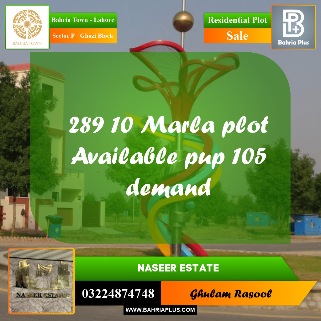 Residential Plot for Sale in Sector F - Ghazi Block -  Bahria Town, Lahore - (BP-161687)