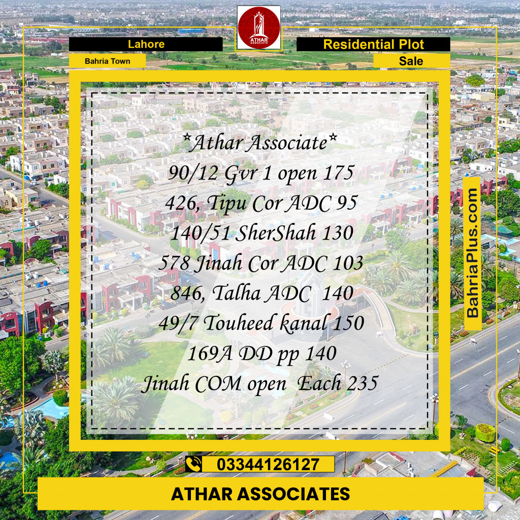 Residential Plot for Sale in Golf Phase 1 -  Bahria Town, Lahore - (BP-161709)
