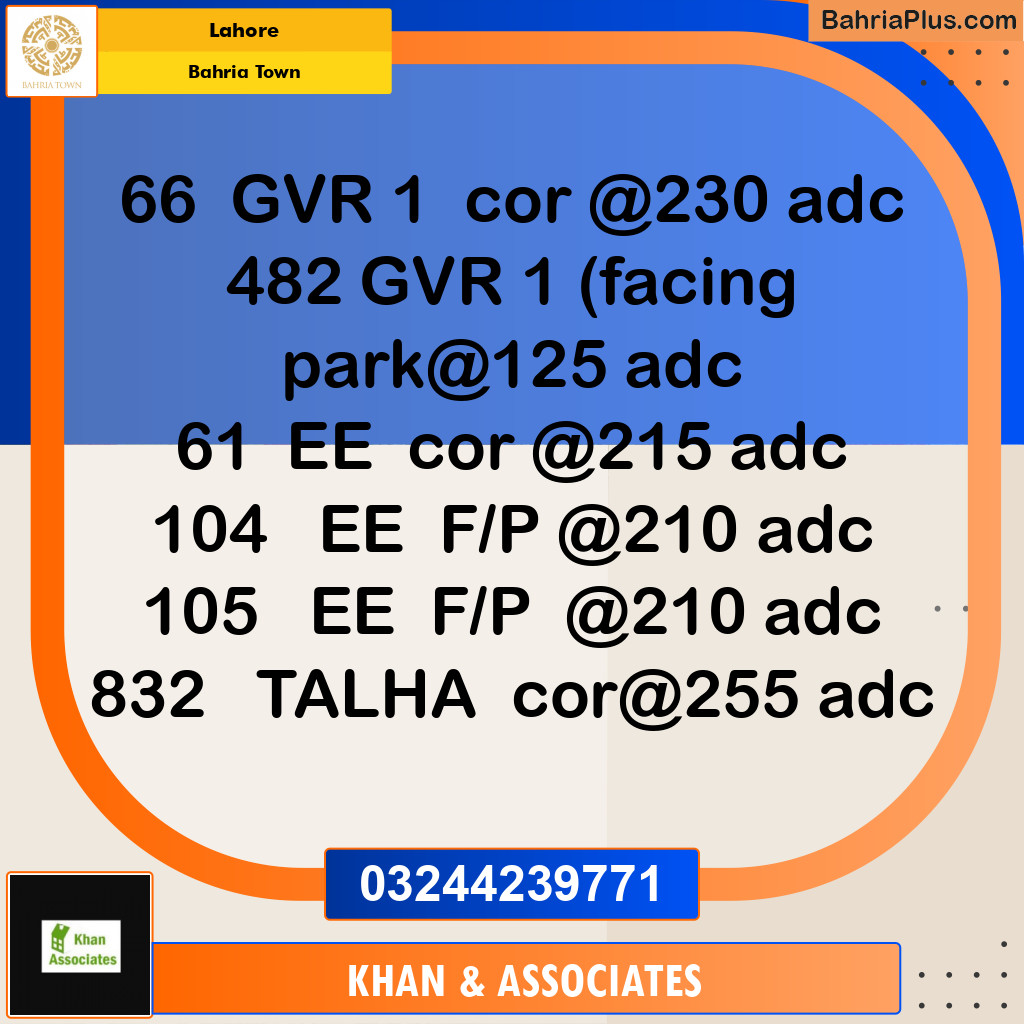 Residential Plot for Sale in Sector D - EE Block -  Bahria Town, Lahore - (BP-161759)