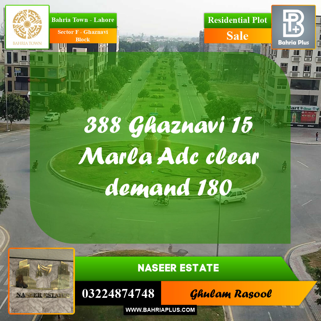 Residential Plot for Sale in Sector F - Ghaznavi Block -  Bahria Town, Lahore - (BP-161822)
