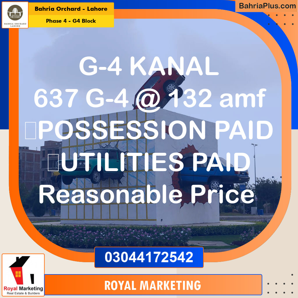 Residential Plot for Sale in Phase 4 - G4 Block -  Bahria Orchard, Lahore - (BP-161856)