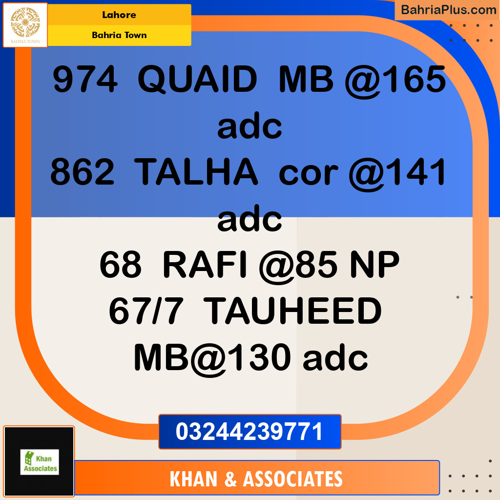 Residential Plot for Sale in Sector E - Quaid Block -  Bahria Town, Lahore - (BP-161881)