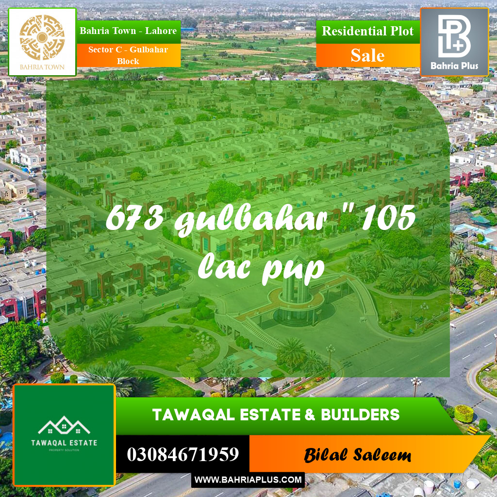 Residential Plot for Sale in Sector C - Gulbahar Block -  Bahria Town, Lahore - (BP-161960)