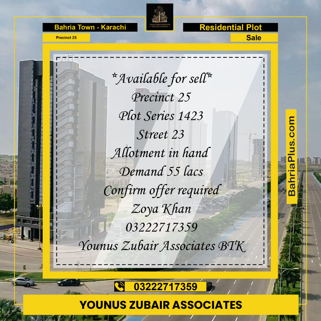 125 Sq. Yards Residential Plot for Sale in Precinct 25 -  Bahria Town, Karachi - (BP-162002)