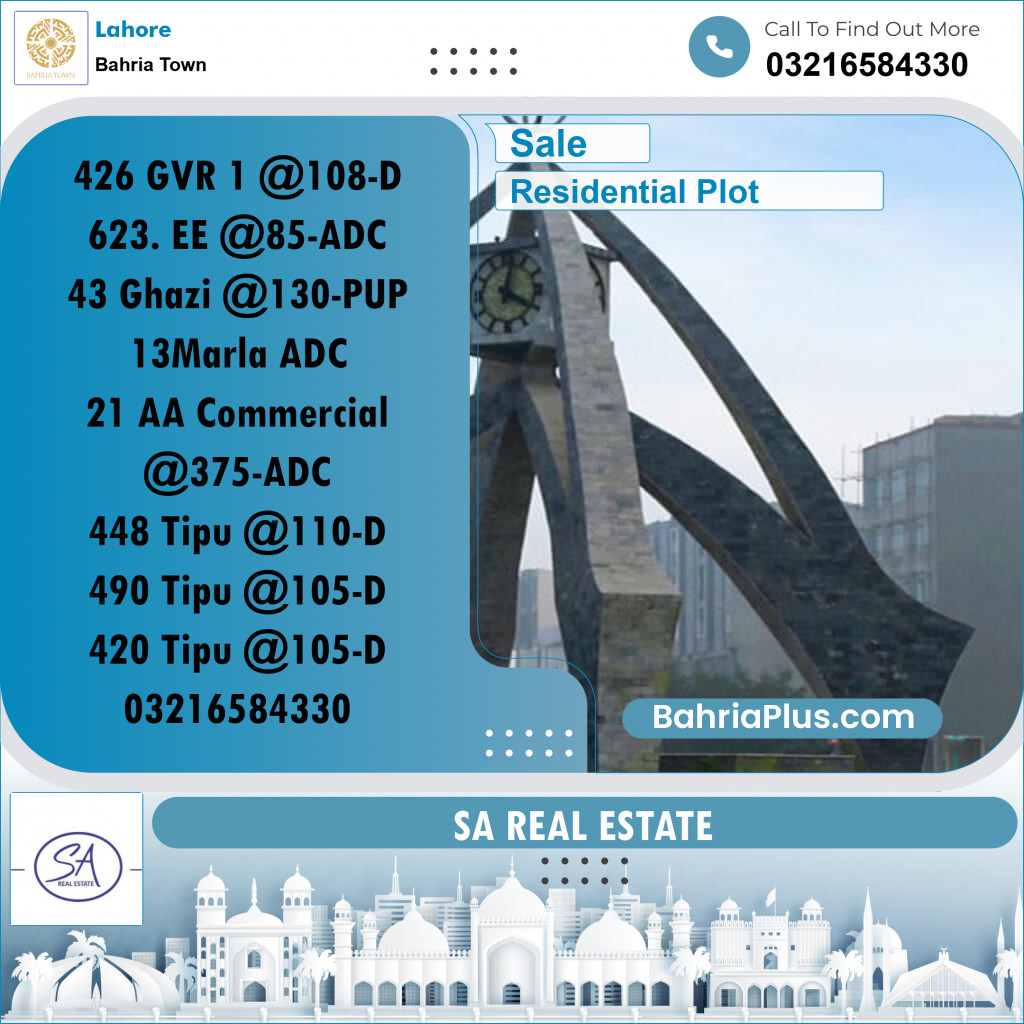 Residential Plot for Sale in Golf Phase 1 -  Bahria Town, Lahore - (BP-162006)