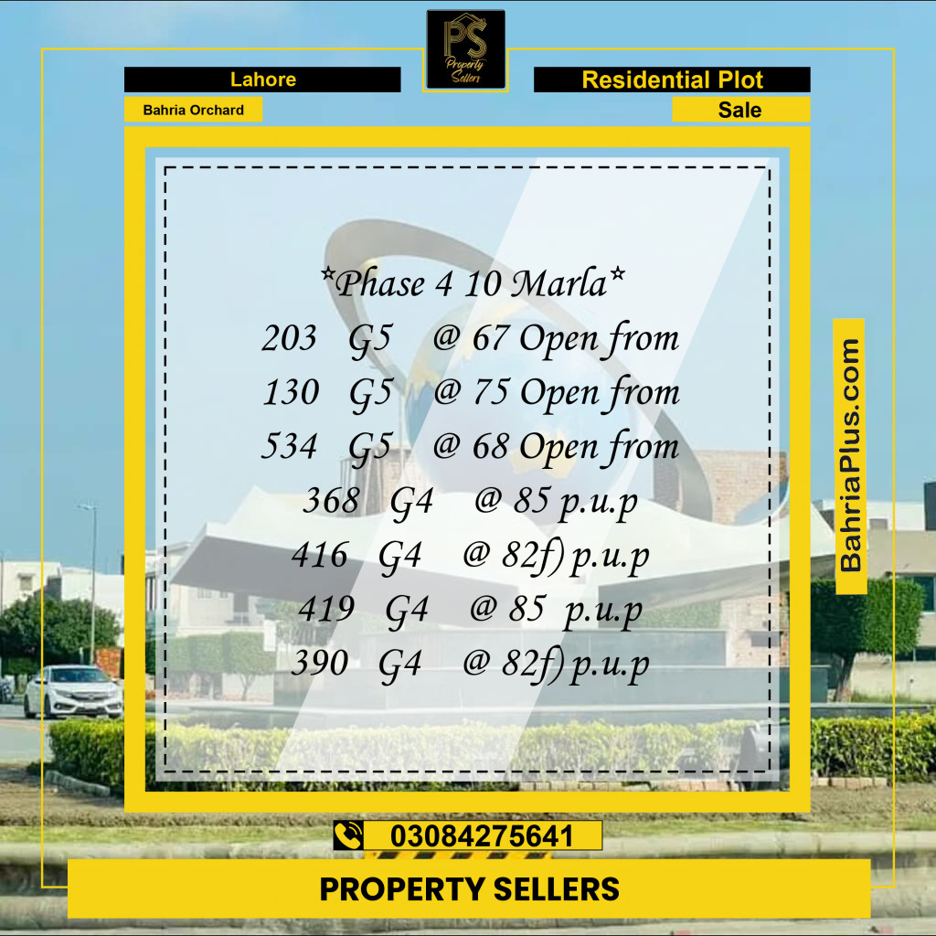 Residential Plot for Sale in Phase 4 - G5 Block -  Bahria Orchard, Lahore - (BP-162014)