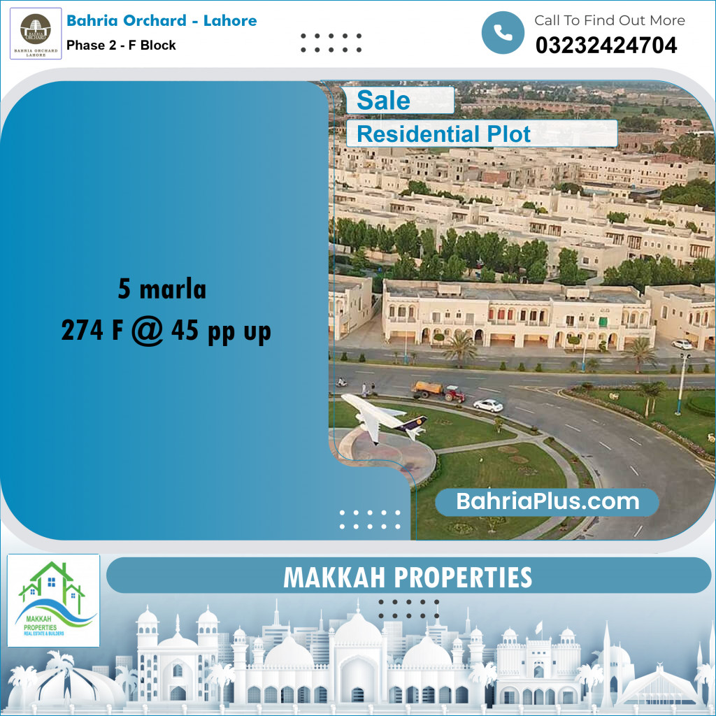 Residential Plot for Sale in Phase 2 - F Block -  Bahria Orchard, Lahore - (BP-162048)