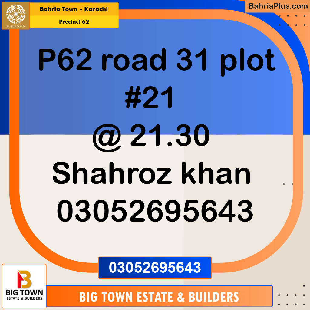 Residential Plot for Sale in Precinct 62 -  Bahria Town, Karachi - (BP-162093)
