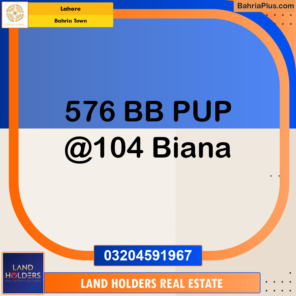 Residential Plot for Sale in Sector D - BB Block -  Bahria Town, Lahore - (BP-162116)
