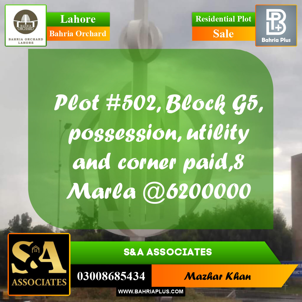 Residential Plot for Sale in Phase 4 - G5 Block -  Bahria Orchard, Lahore - (BP-162156)