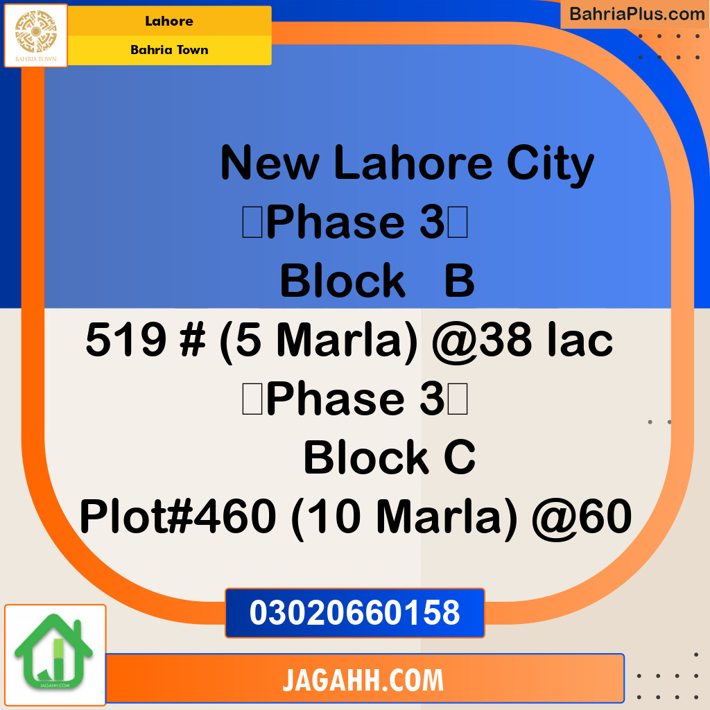 Residential Plot for Sale in Sector F - Ghazi Block -  Bahria Town, Lahore - (BP-162180)