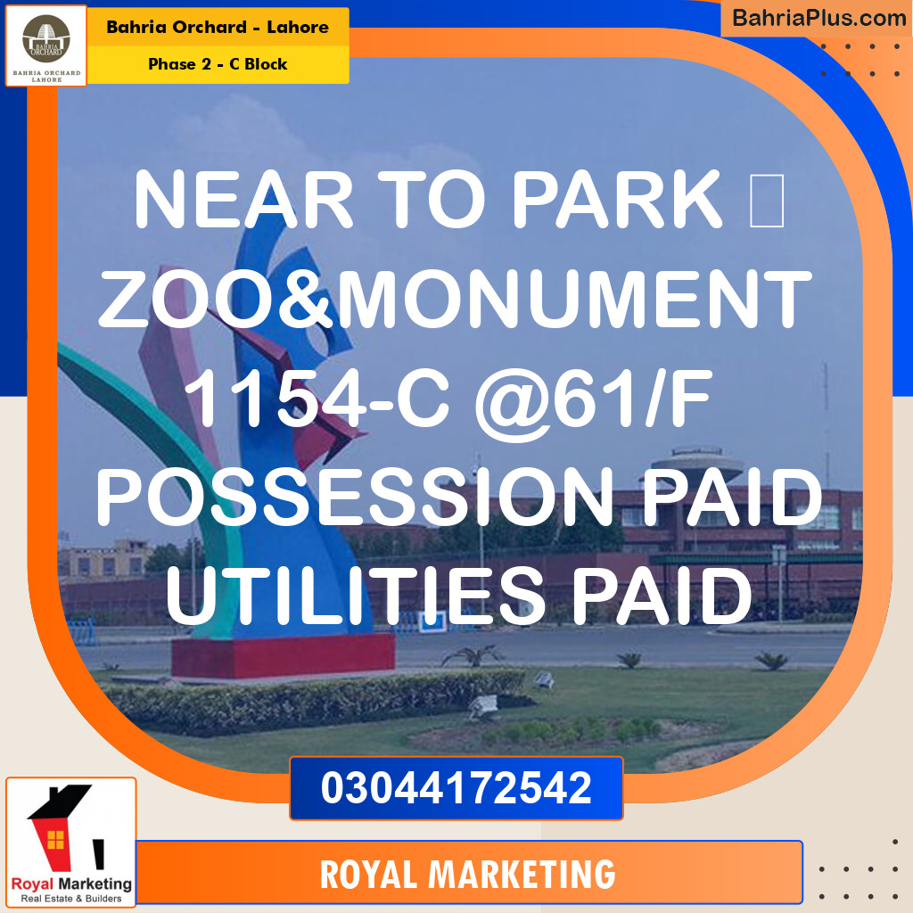 Residential Plot for Sale in Phase 2 - C Block -  Bahria Orchard, Lahore - (BP-162237)