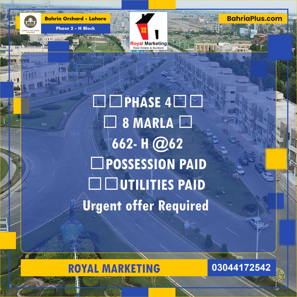 Residential Plot for Sale in Phase 2 - H Block -  Bahria Orchard, Lahore - (BP-162238)