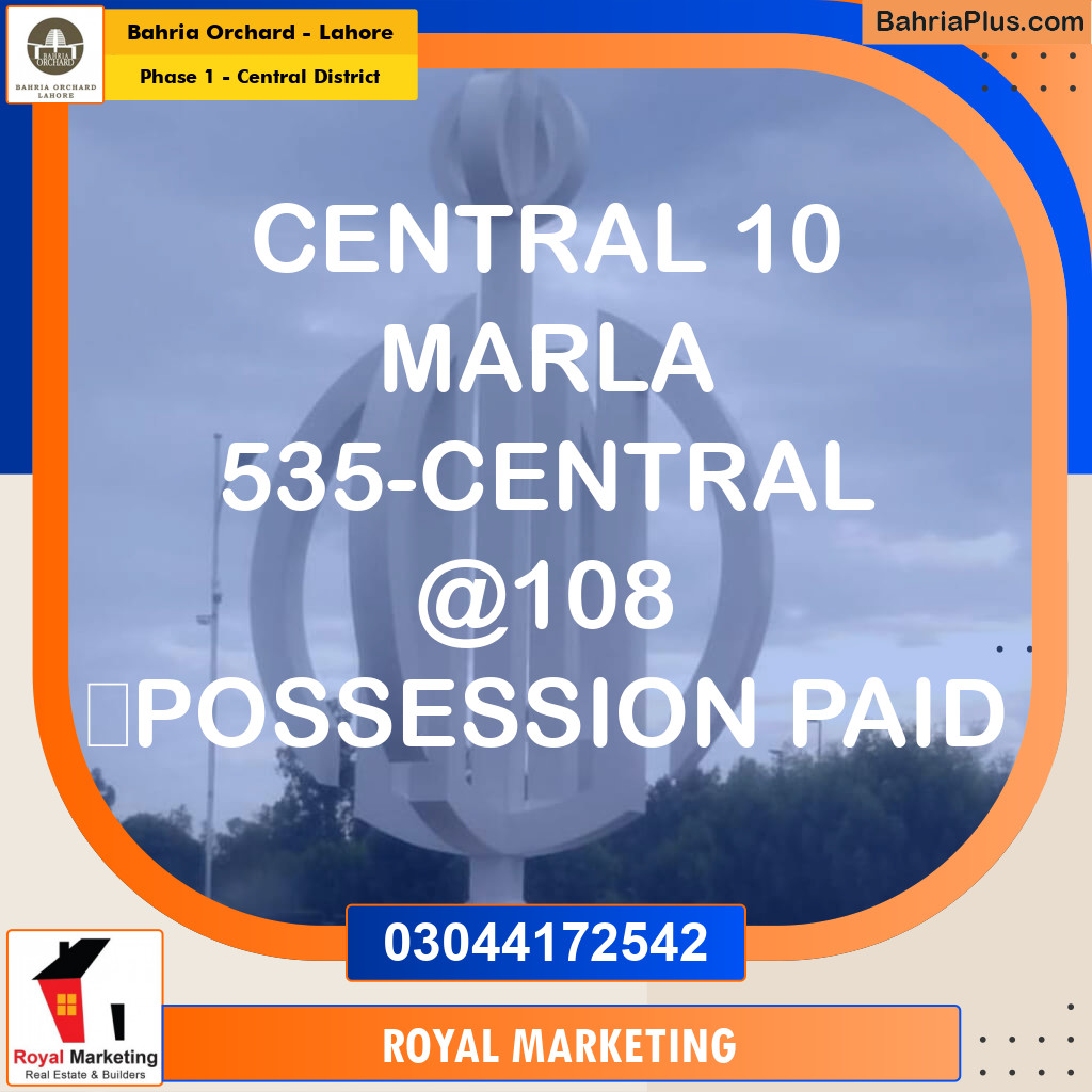 Residential Plot for Sale in Phase 1 - Central District -  Bahria Orchard, Lahore - (BP-162255)