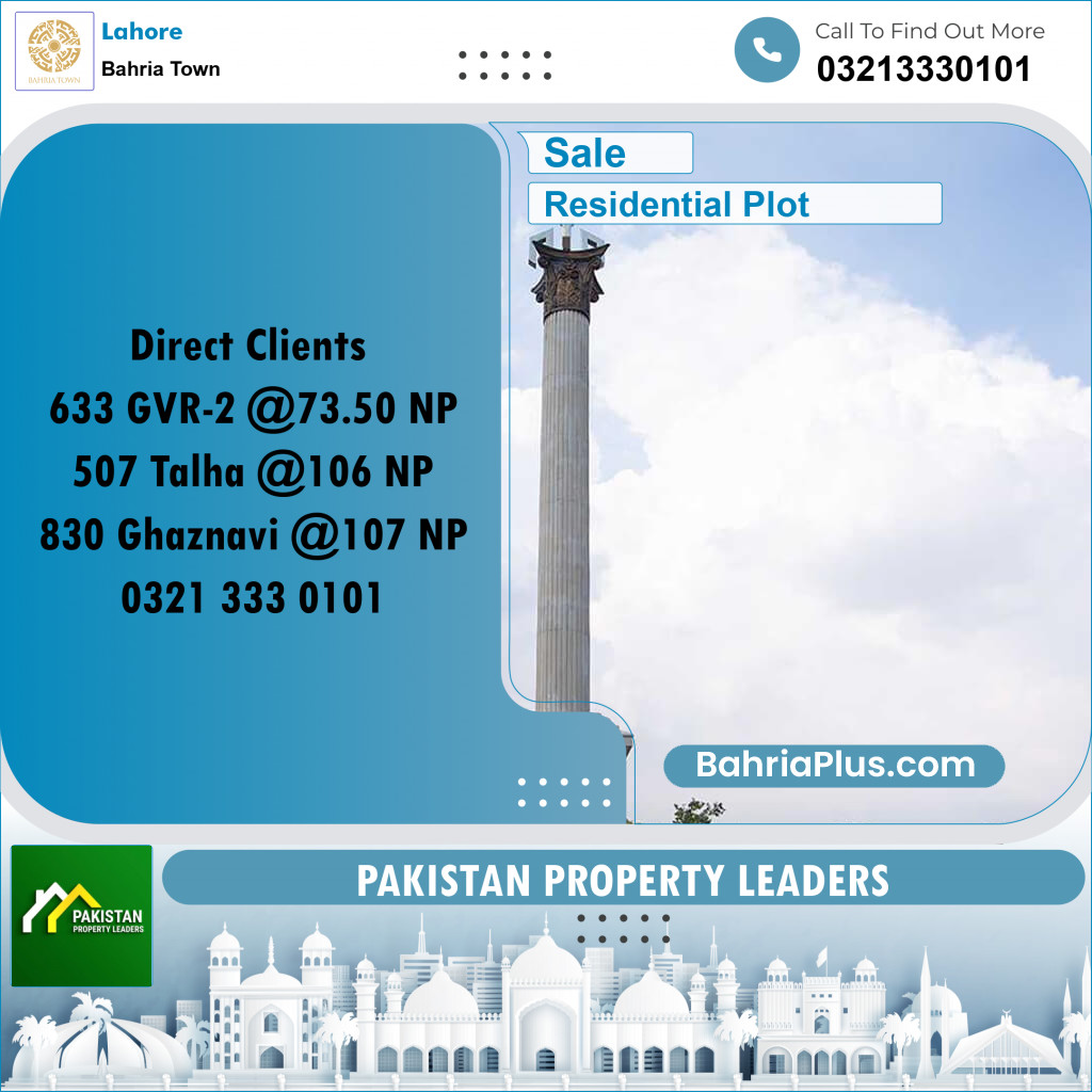 Residential Plot for Sale in Golf Phase 2 -  Bahria Town, Lahore - (BP-162269)