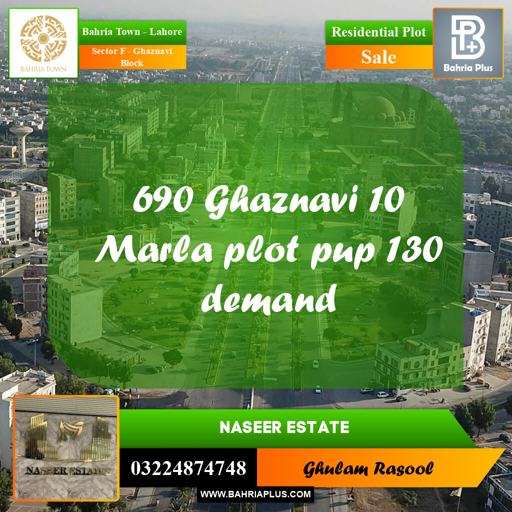 Residential Plot for Sale in Sector F - Ghaznavi Block -  Bahria Town, Lahore - (BP-162286)