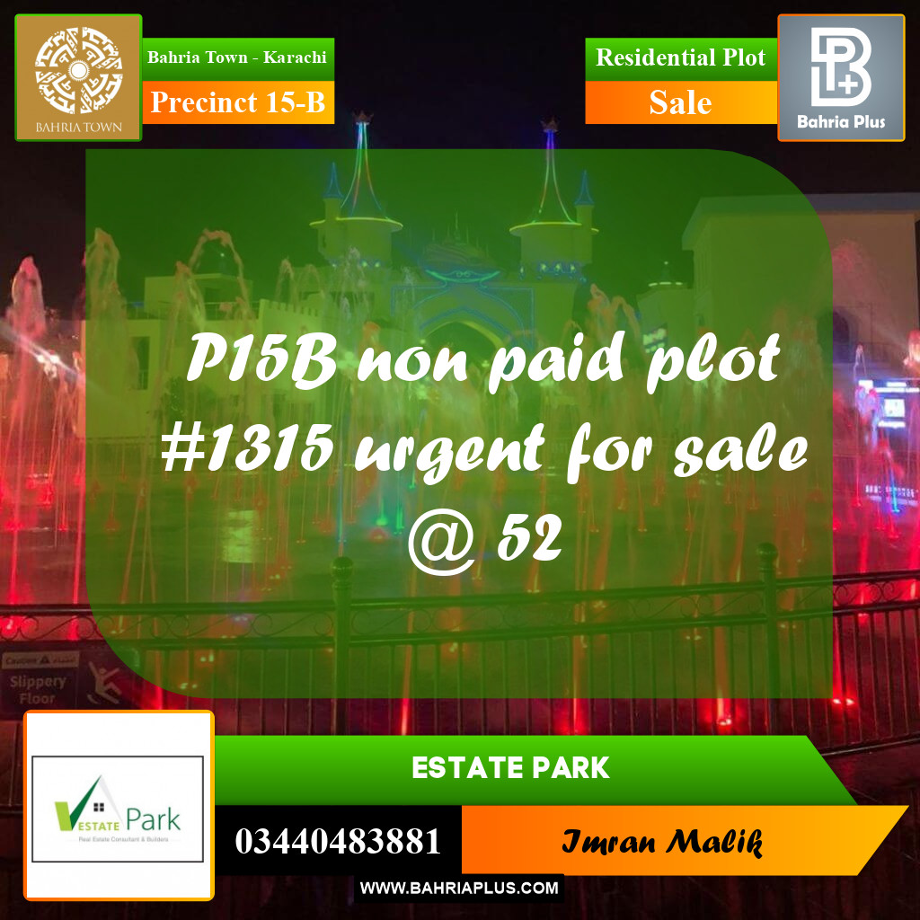 125 Sq. Yards Residential Plot for Sale in Precinct 15-B -  Bahria Town, Karachi - (BP-162324)