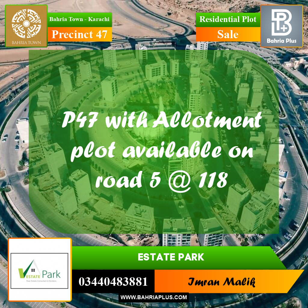 250 Sq. Yards Residential Plot for Sale in Precinct 47 -  Bahria Town, Karachi - (BP-162328)