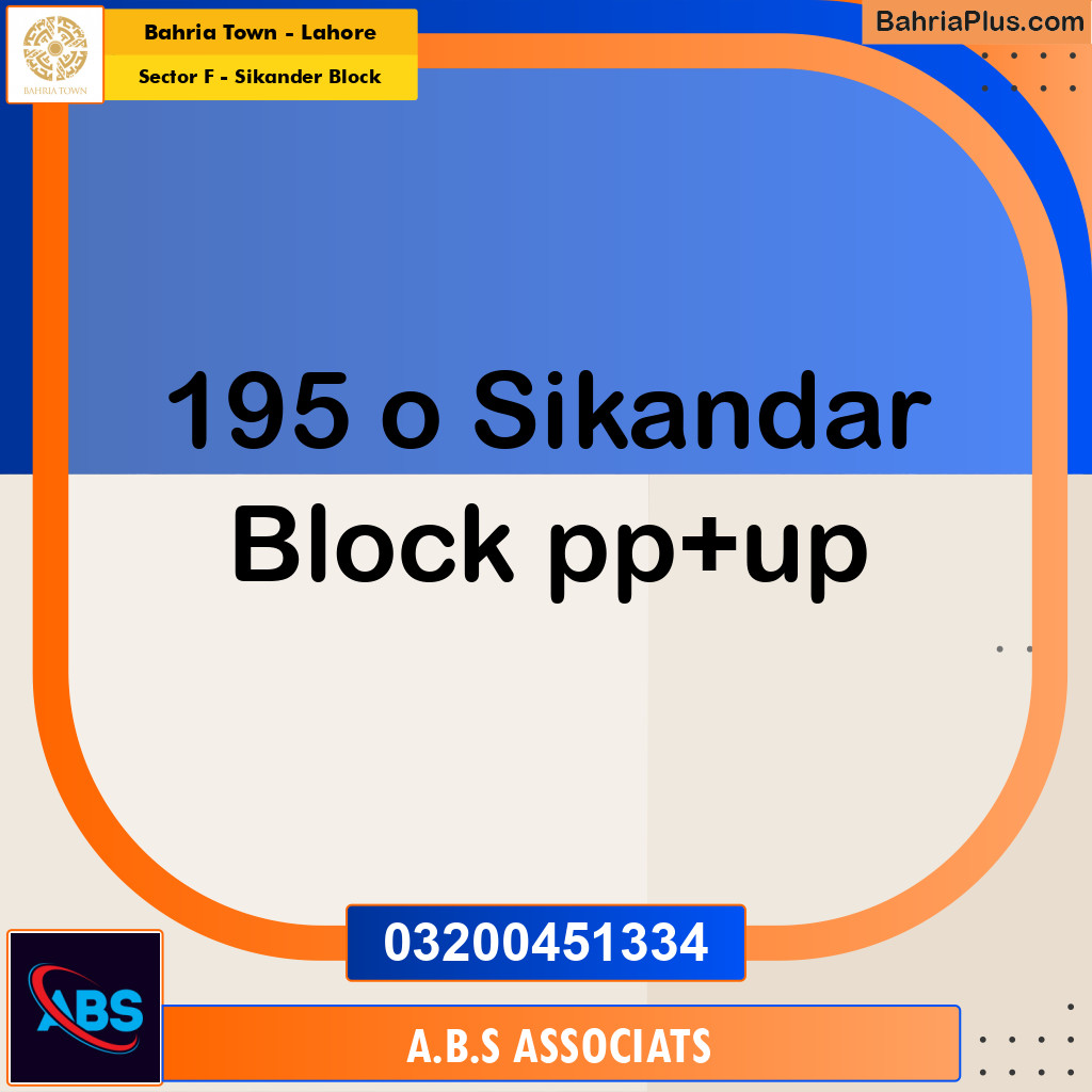 Residential Plot for Sale in Sector F - Sikander Block -  Bahria Town, Lahore - (BP-162411)