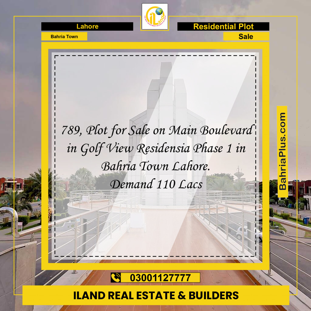 Residential Plot for Sale in Golf Phase 1 -  Bahria Town, Lahore - (BP-162426)