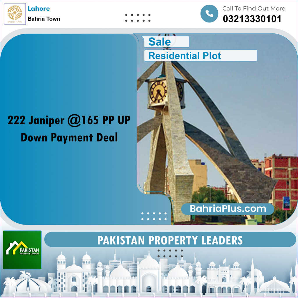 Residential Plot for Sale in Sector C - Janiper Block -  Bahria Town, Lahore - (BP-162429)