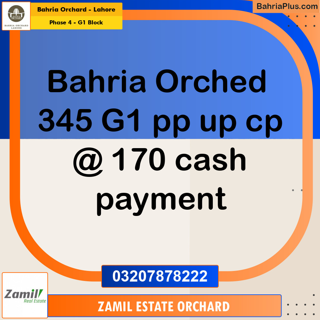 Residential Plot for Sale in Phase 4 - G1 Block -  Bahria Orchard, Lahore - (BP-162432)