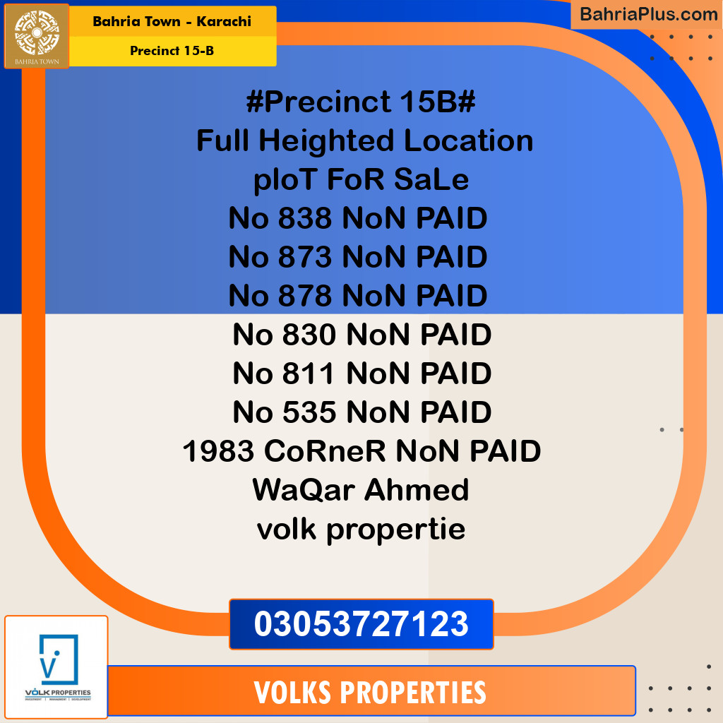 125 Sq. Yards Residential Plot for Sale in Precinct 15-B -  Bahria Town, Karachi - (BP-162453)