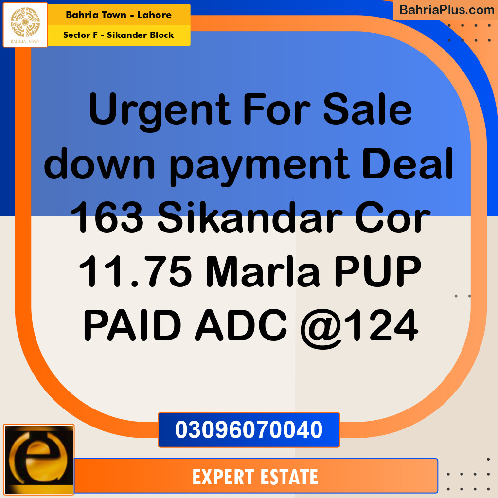 Residential Plot for Sale in Sector F - Sikander Block -  Bahria Town, Lahore - (BP-162473)