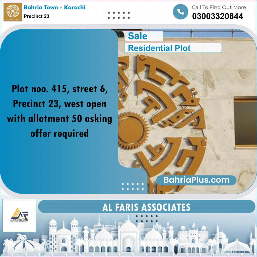 125 Sq. Yards Residential Plot for Sale in Precinct 23 -  Bahria Town, Karachi - (BP-162560)
