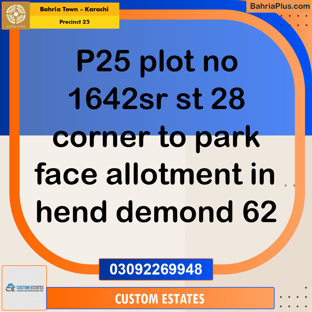 125 Sq. Yards Residential Plot for Sale in Precinct 25 -  Bahria Town, Karachi - (BP-162618)