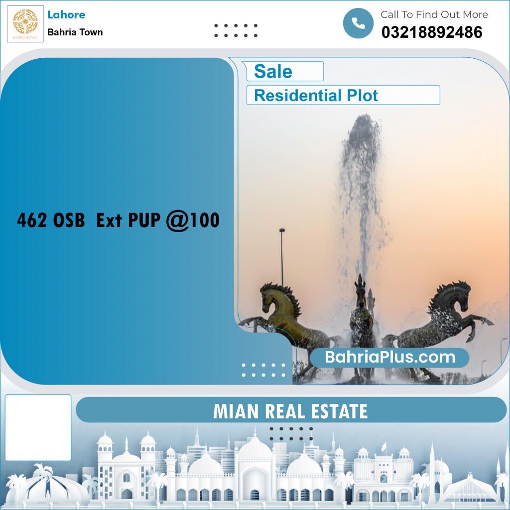 Residential Plot for Sale in Overseas B -  Bahria Town, Lahore - (BP-162628)